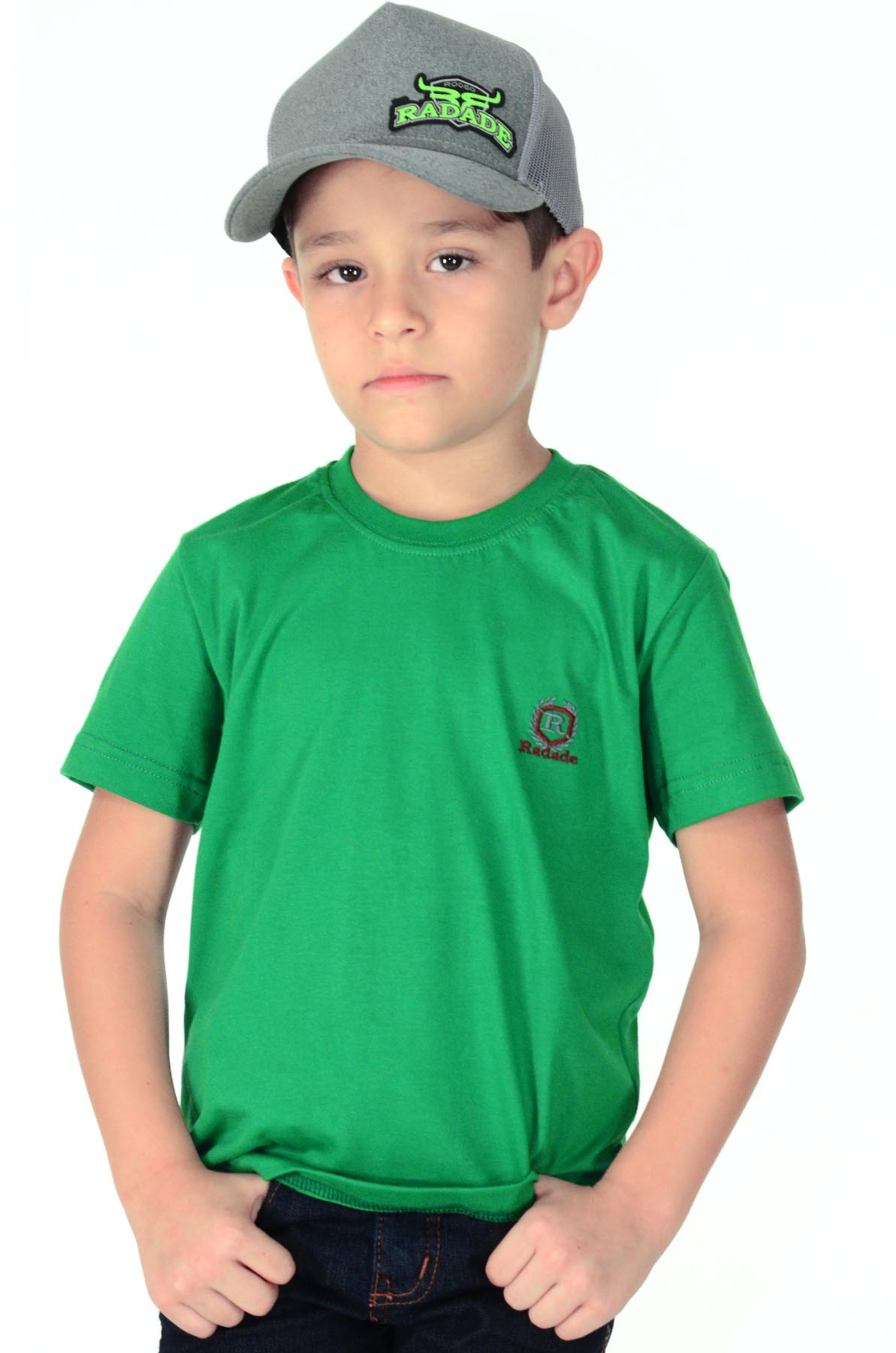 Camiseta Infantil Radade Bordada Verde - 0420