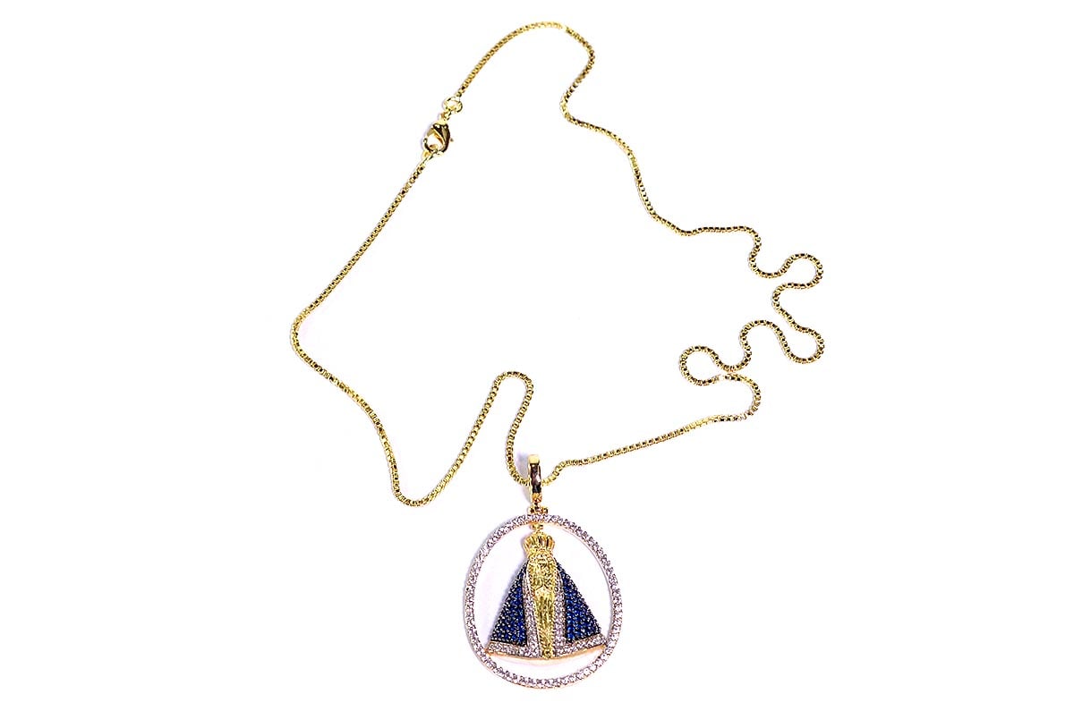 Colar Country com Pingente Nossa Senhora Aparecida - Espora Country - 1031