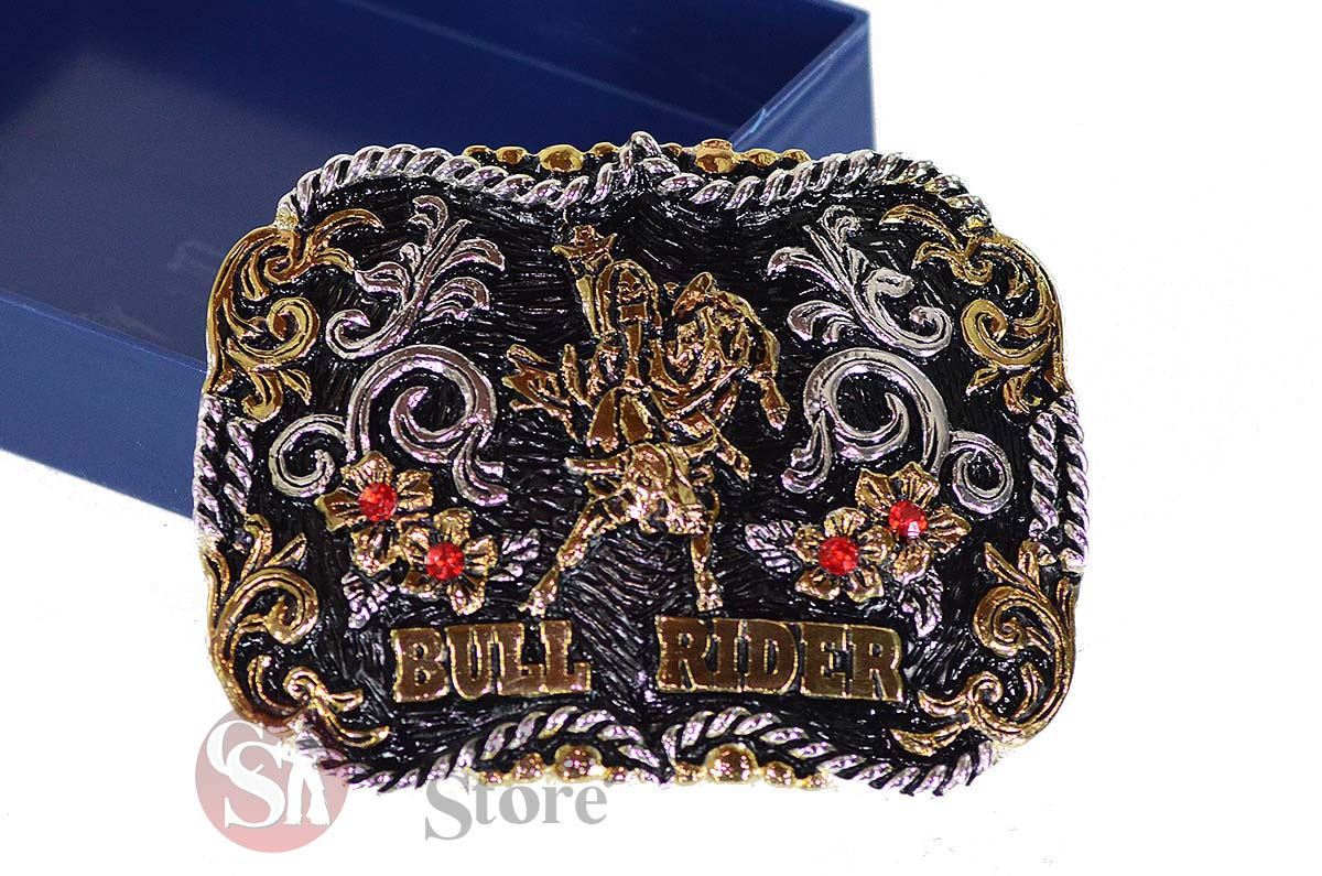 Fivela Master Bull Rider 3D Preto - Fiv2341